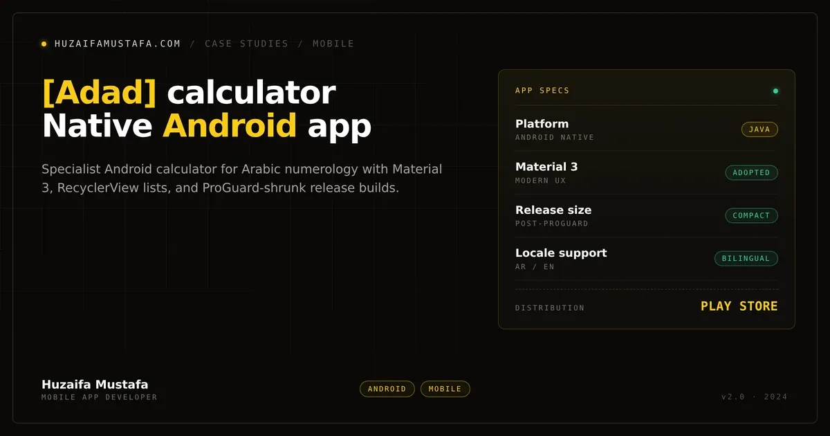 Arabic Abjad calculator case study cover